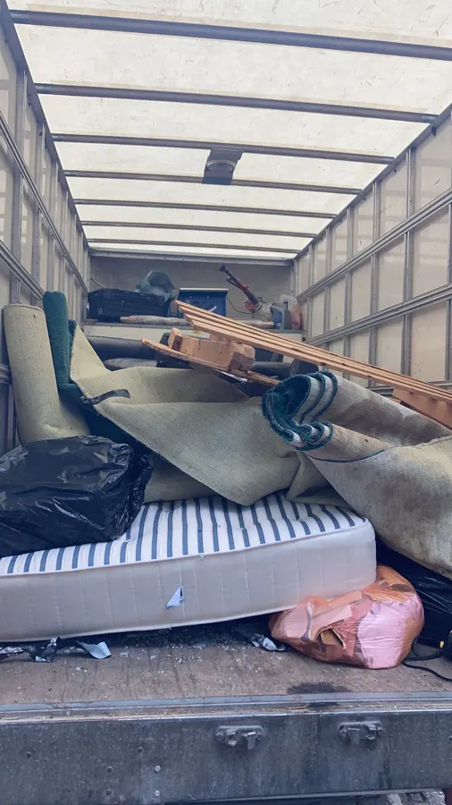 Mattress loaded into a WasteMove van